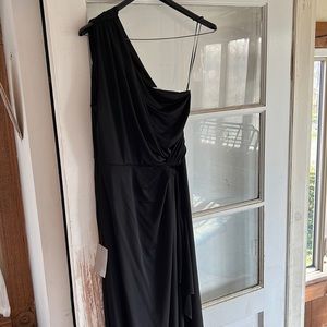 Never worn black one shoulder dress